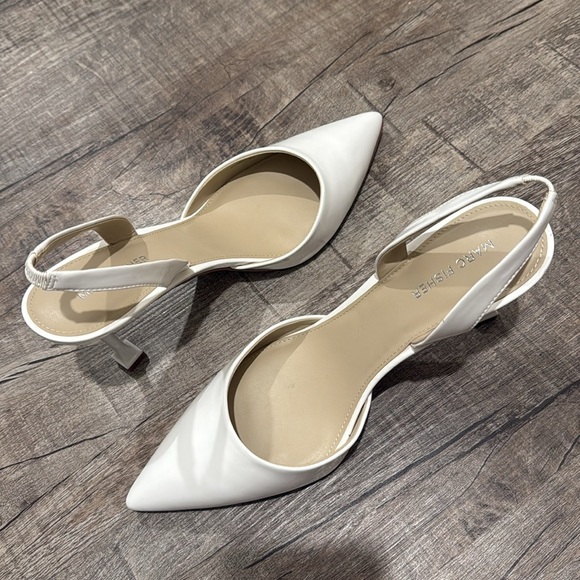 NWOB!! Marc Fisher - HADYA SLINGBACK PUMP - White - Size 11 - Picture 3 of 9